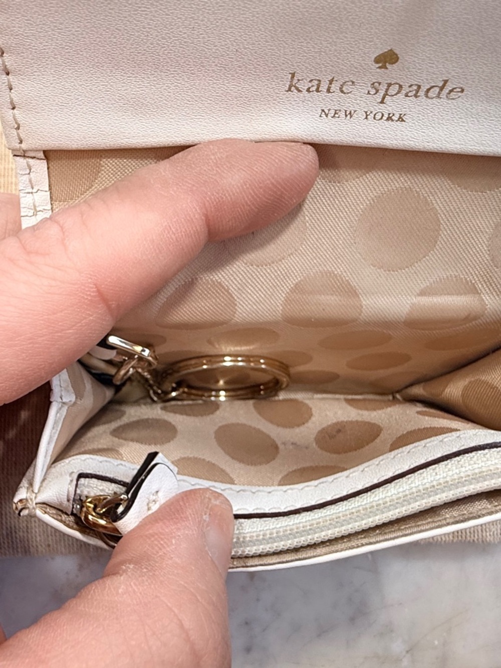 kate spade Cream Leather Small Bow-Accent Wallet - Picture 9 of 14